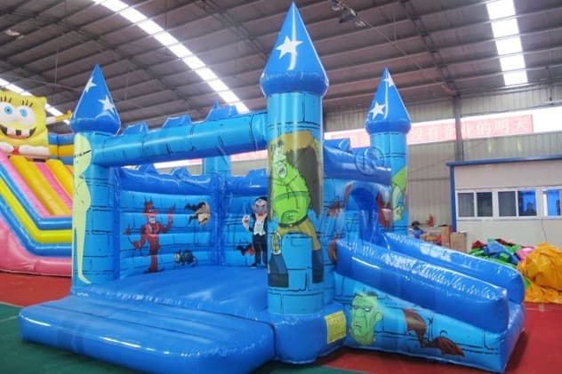 giant Drackula and Frankenstein inflatable bouncer