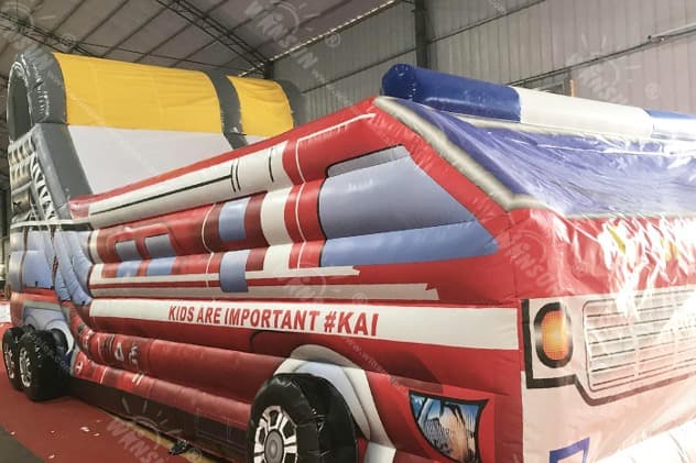 wholesale inflatable fire truck slide