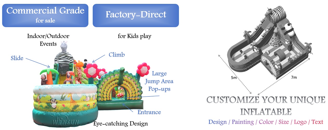 Animal Kingdom Inflatable Playground for sale