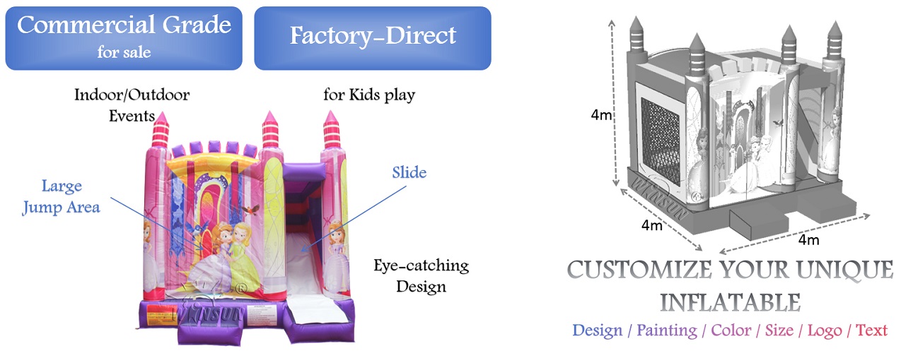 Commercial Princess Inflatable Castle for sale