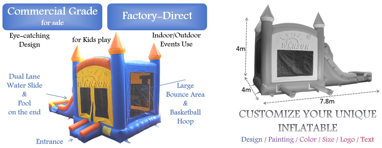 Inflatable Jumping Castle with Slide for sale