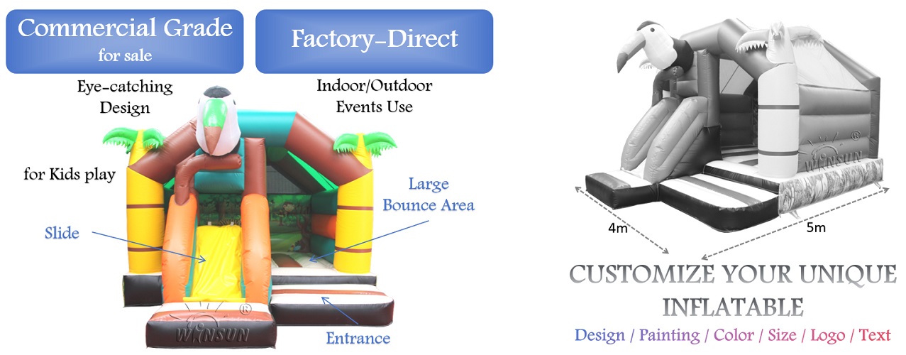 Inflatable Toucan Jumping Castle for sale