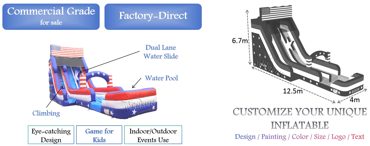 Inflatable Water Slide Stars And Stripes