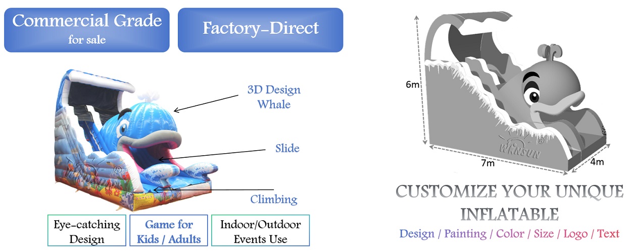 Inflatable Whale Slide outdoor for sale