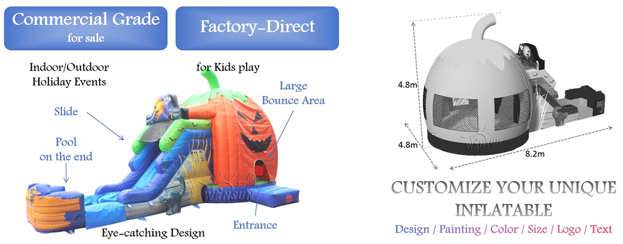 Jack-O-Lantern Bounce House Combo for sale