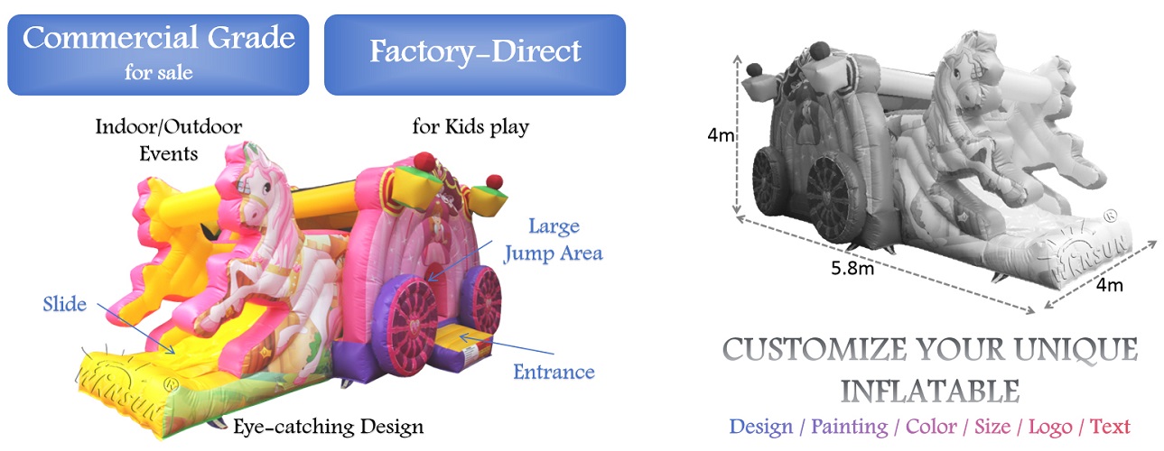 Princess Carriage Inflatable Bouncer With Silde for sale