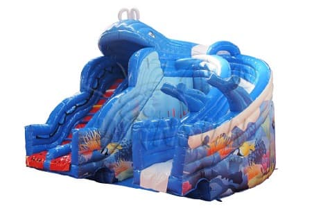 WSS-156 Whale inflatable water slide for sale