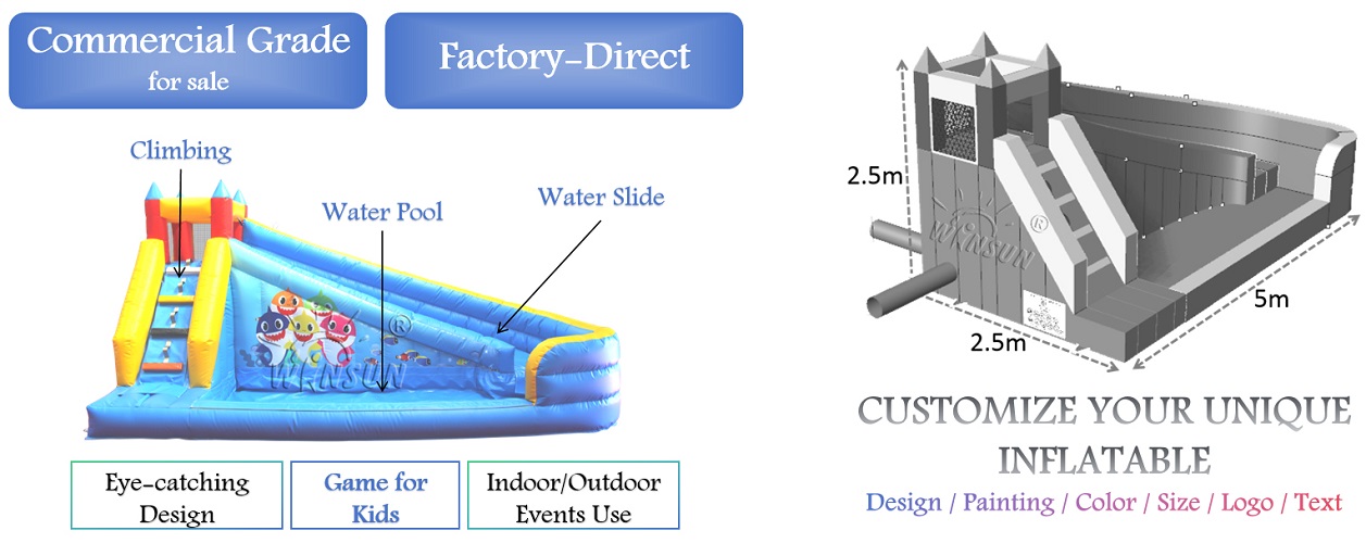 commercial Little Inflatable Water Slide for sale