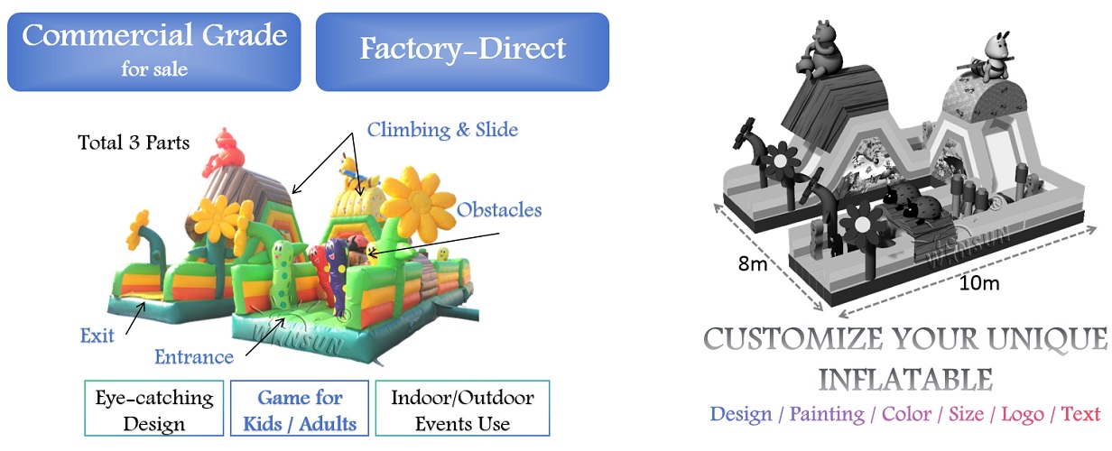 outdoor Inflatable Obstacle Course With U-structure