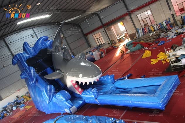 inflatable shark slip and slide