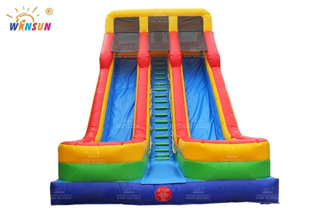 commercial dual lane inflatable dry slide