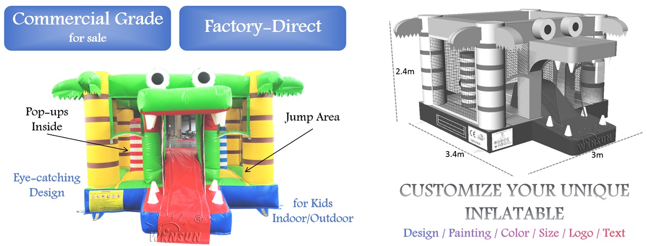 Crocodile Theme Inflatable Jumping Castle for kids