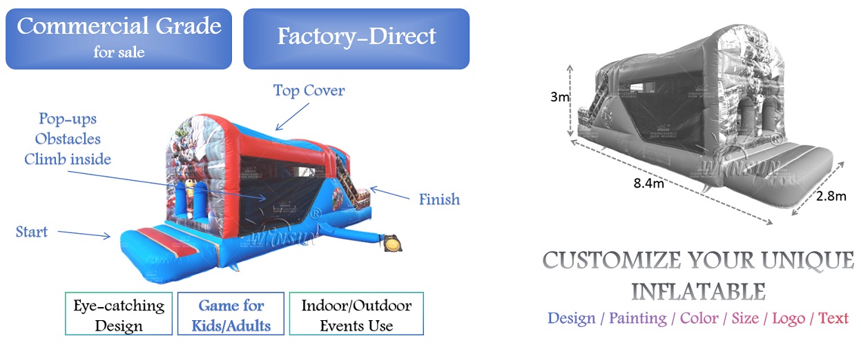 Custom Inflatable Obstace Course Heros for sale