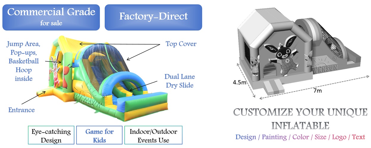 Bing Bunny Jumping Castle With Slide outdoor for sale