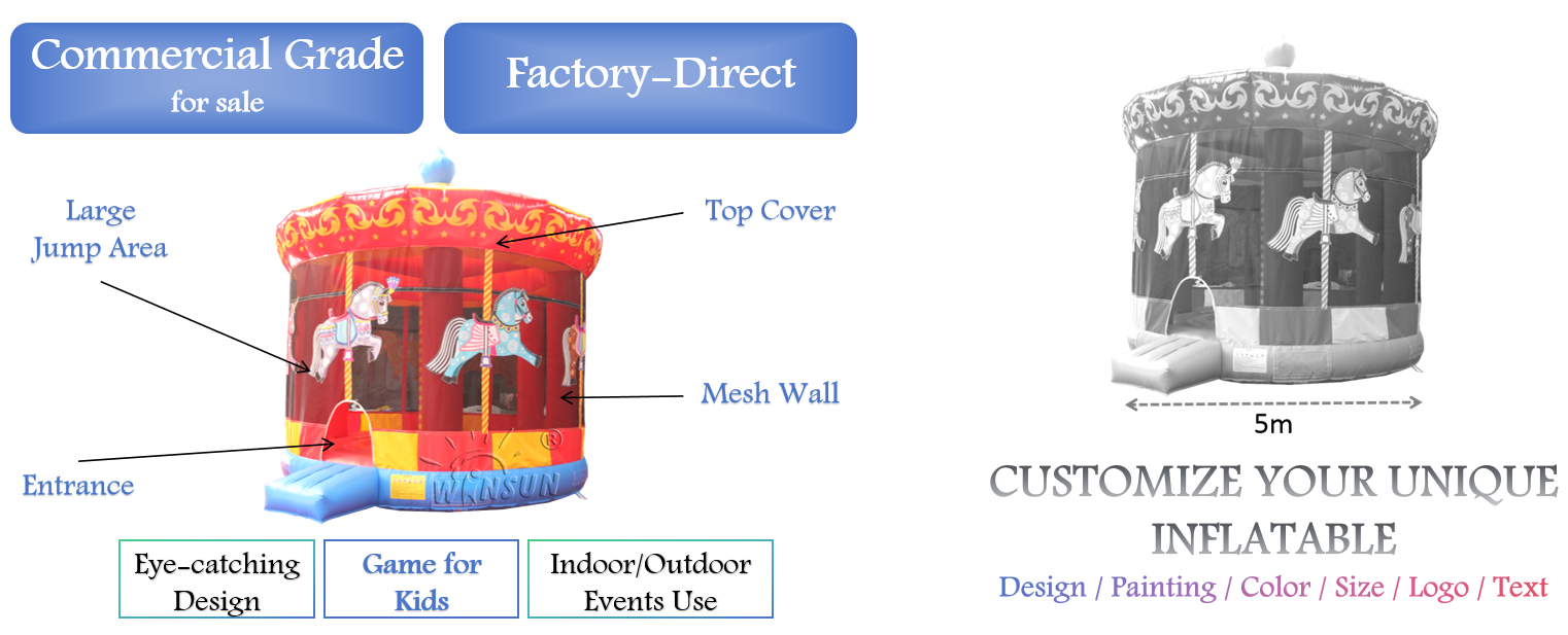 Carousel Jumping Castle outdoor for sale