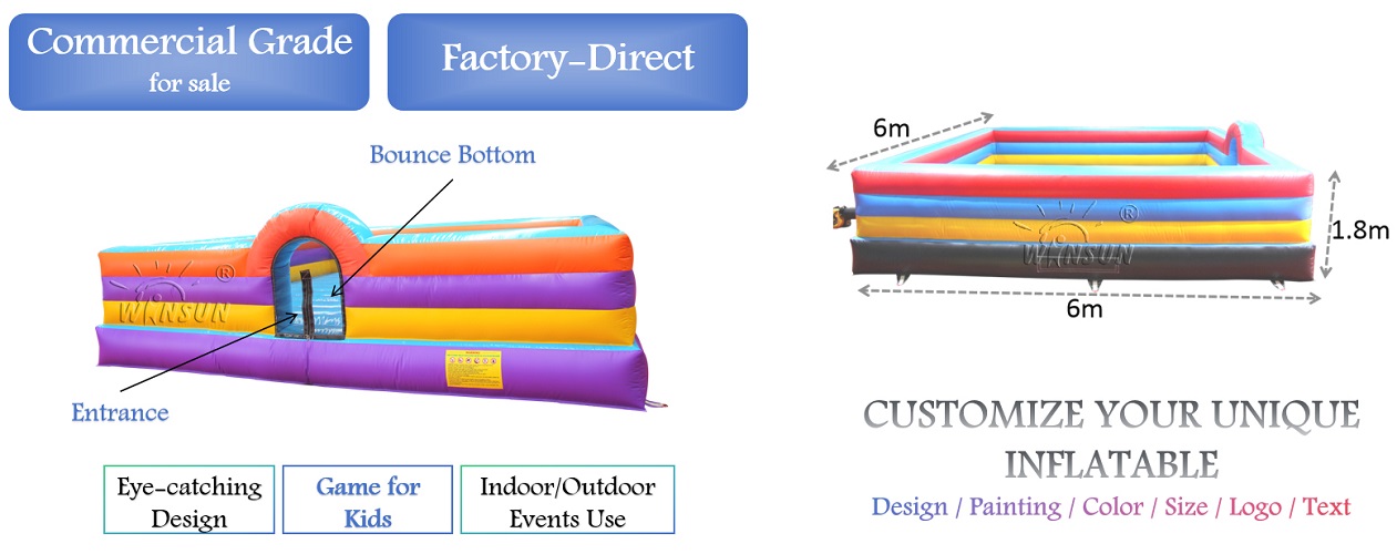 Foam pit with inflatable bottom commercial for sale