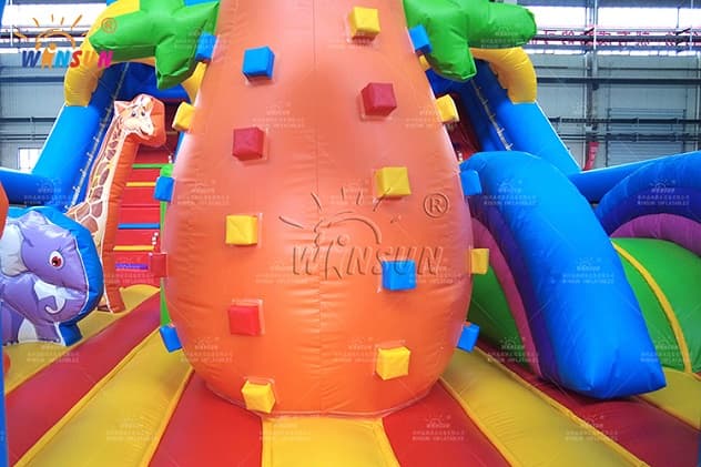 Giant inflatable slide with bounce area for event organizers