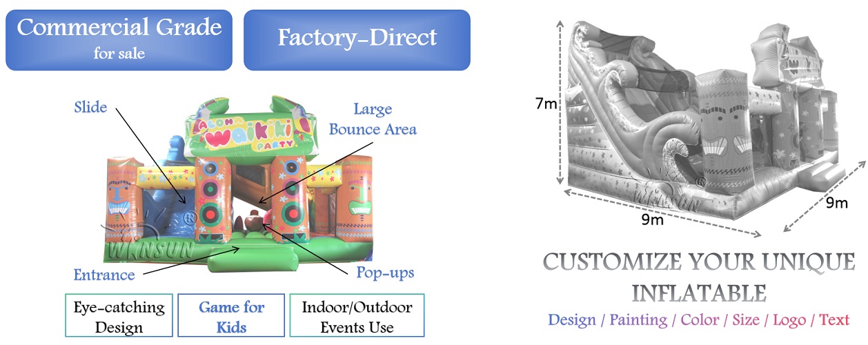 Hawaii Themed Inflatable Combo for sale