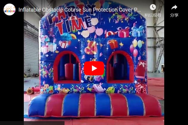 Inflatable Obstacle Course Sun Protection Cover Party Time