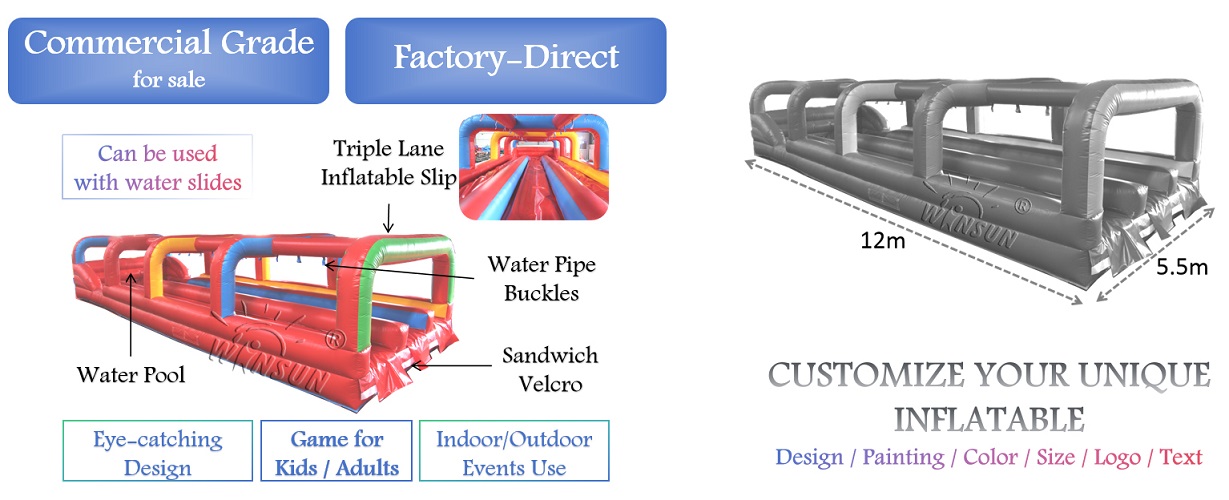 Inflatable Triple Lane Slip And Slide