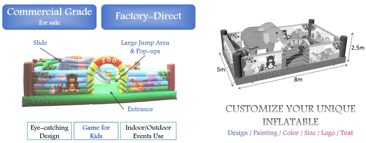 Inflatable Zoo Bouncer commercial for sale