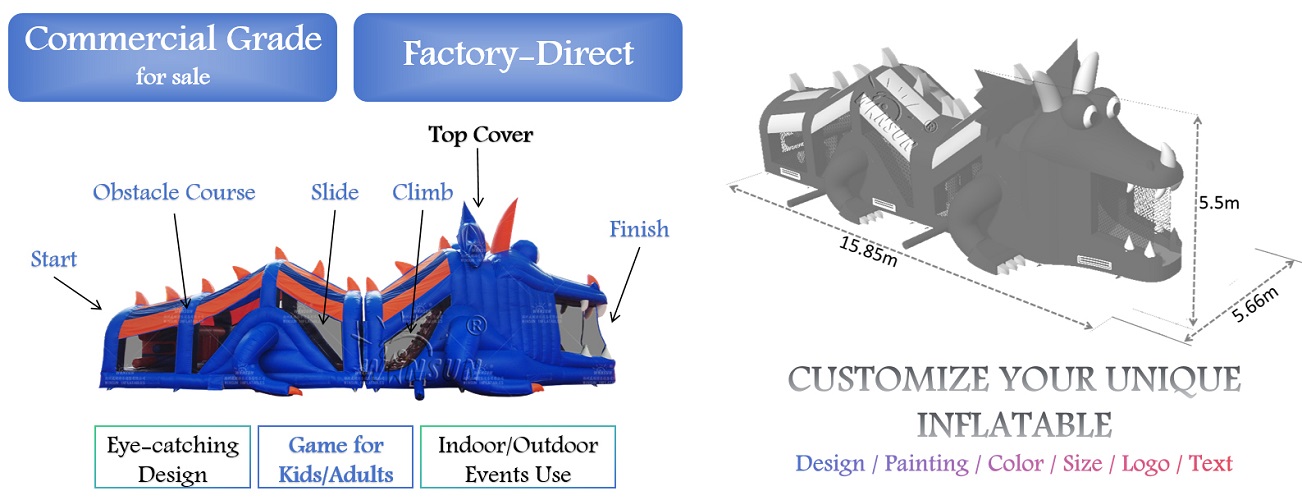 Lizard Tunnel Inflatable Obstacle Course for sale