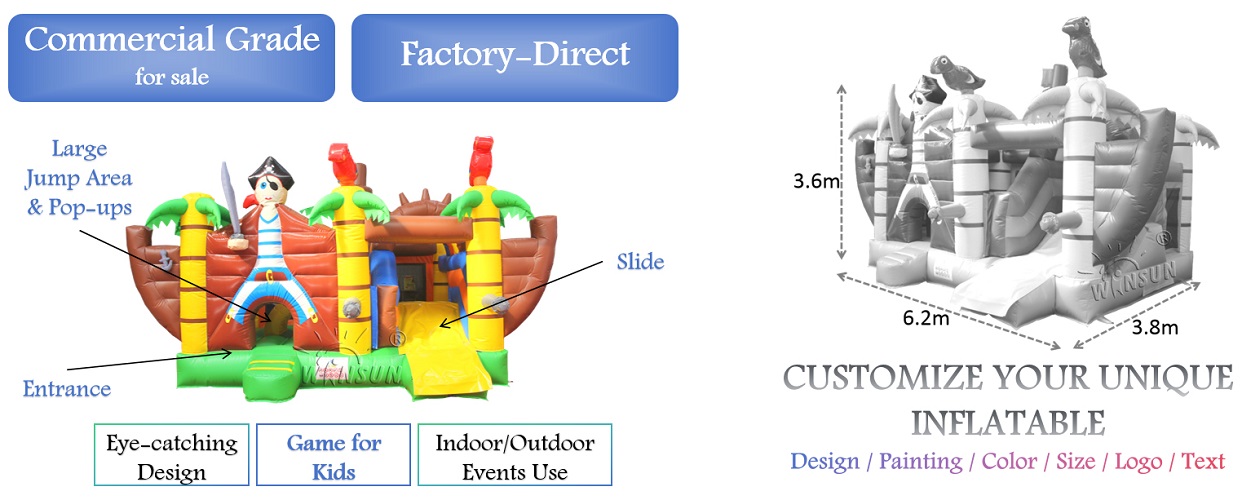 Pirate Ship Inflatable Bouncer outdoor for sale