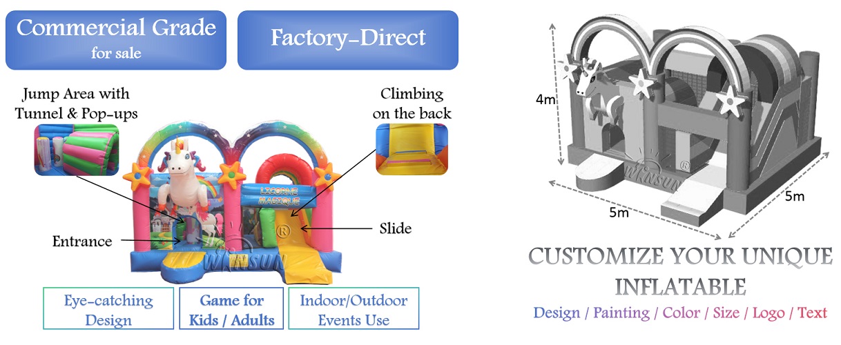 Unicorn Magic Inflatable Combo for sale
