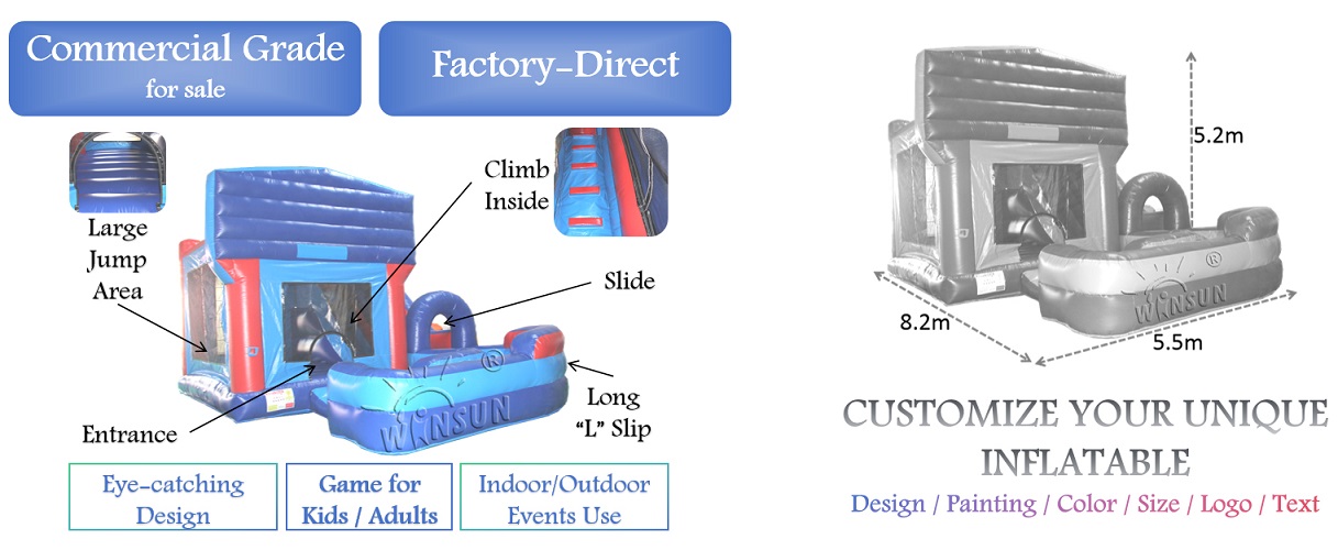 commercial Inflatable Combo Slide With Landing for sale