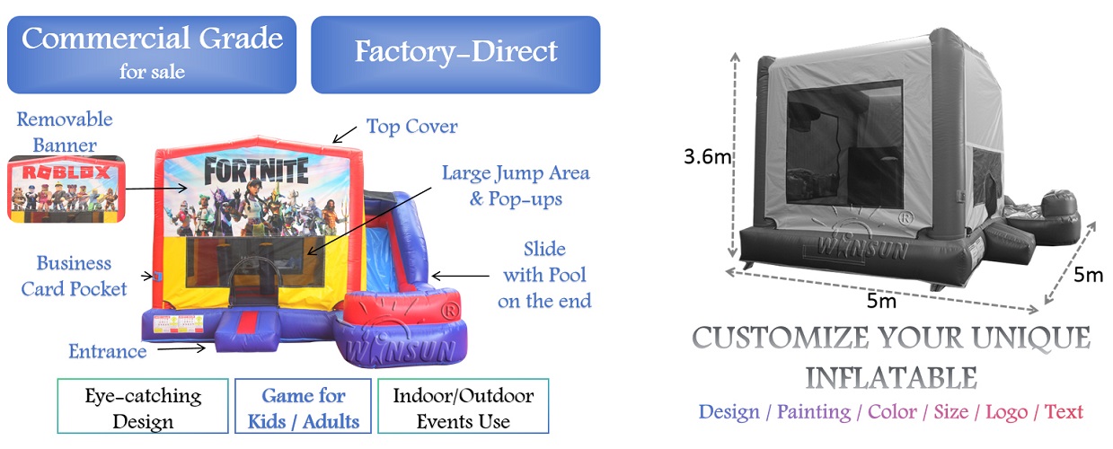 commercial Inflatable Jumping House With Slide for sale