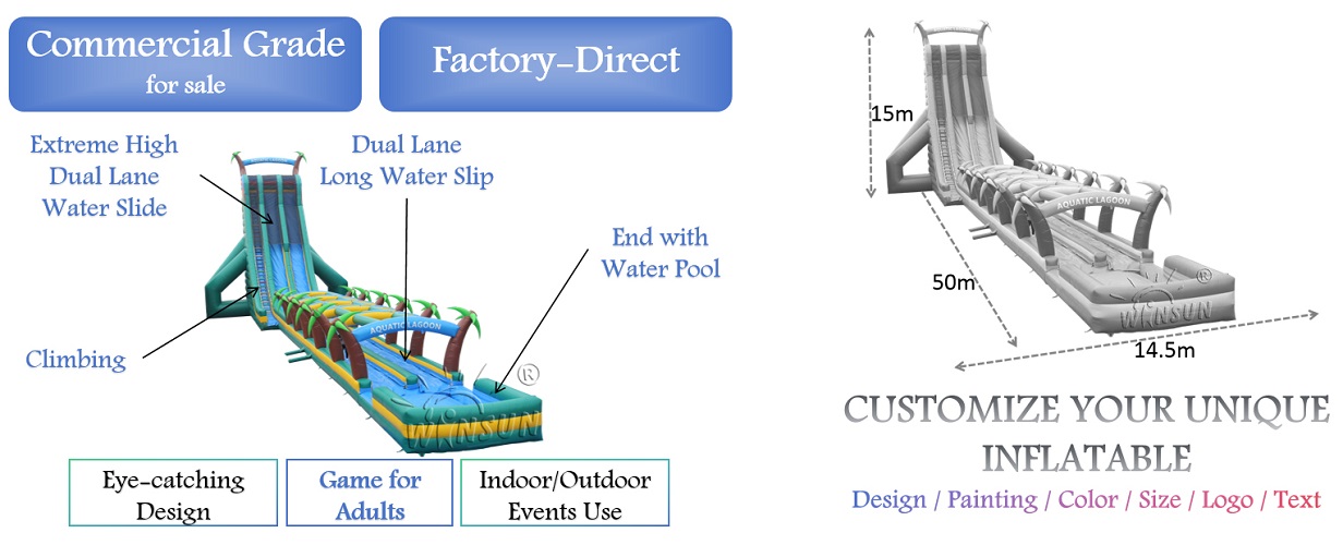 commercial Super Long Tropical Rainforest Slide for adults