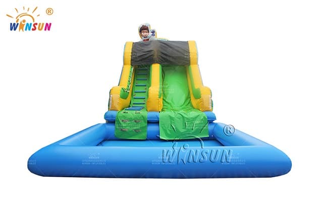 custom inflatable water slide with pool paw patrol theme for sale