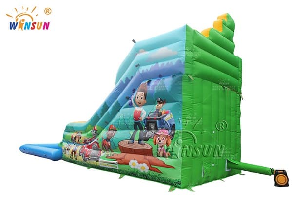 wholsesale custom inflatable water slide with pool paw patrol theme