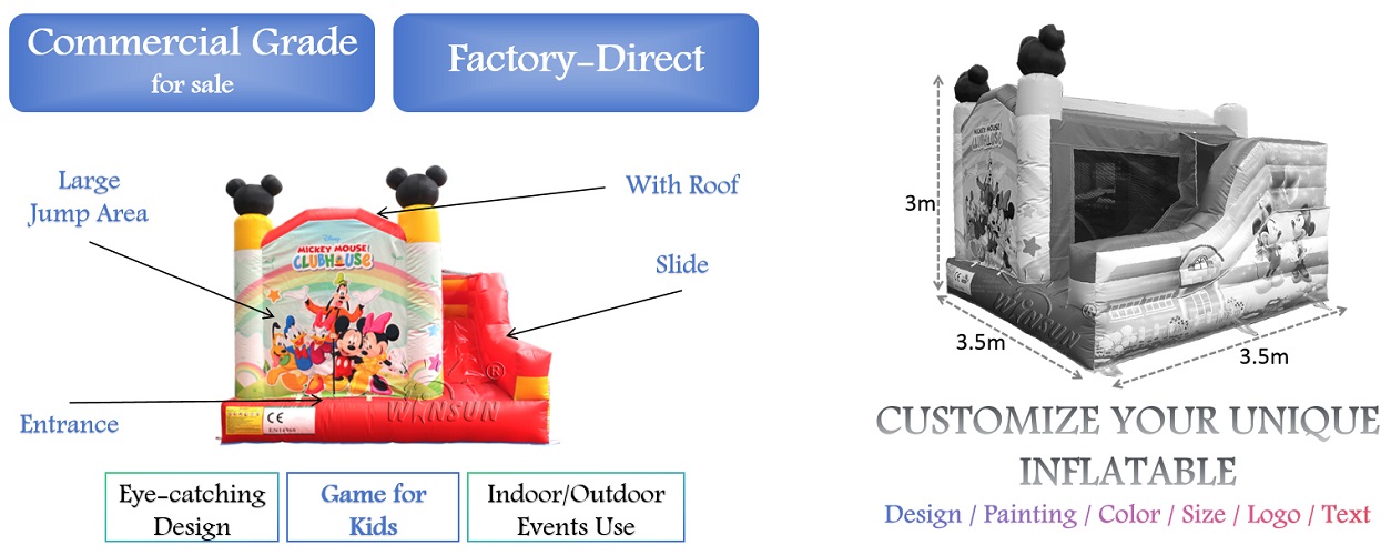 outdoor Inflatable Jumping Castle With Slide for kids