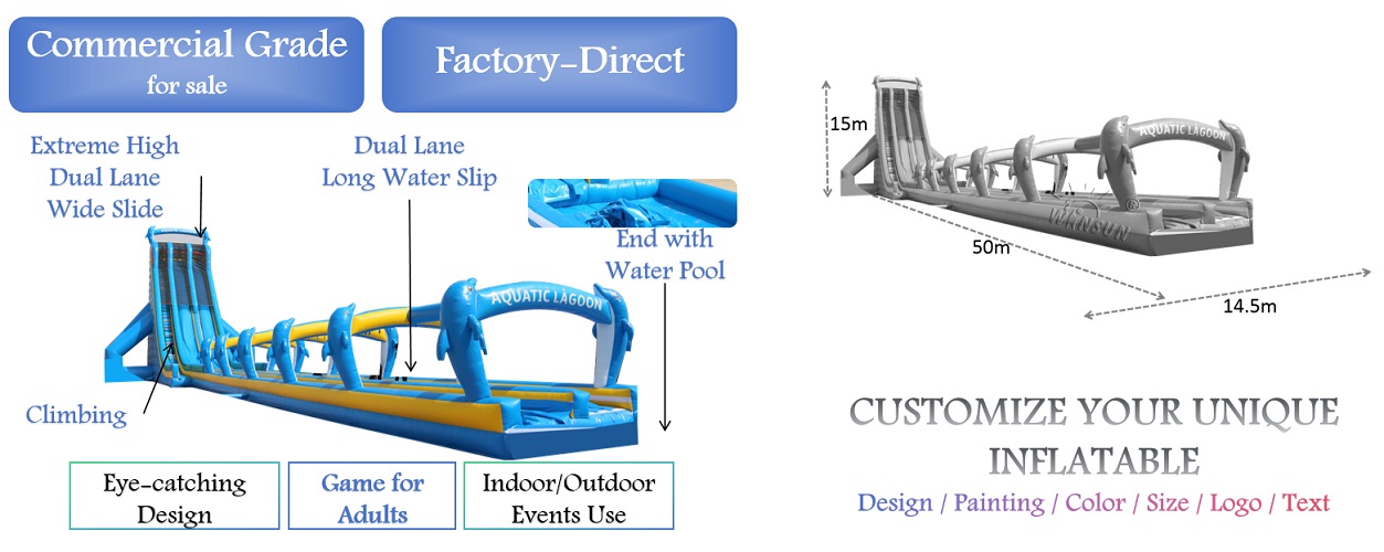 Extreme high inflatable Water Slide for adults