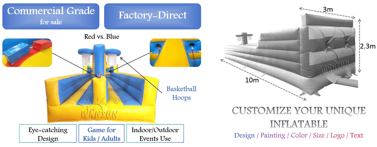 Inflatable Bungee Run With Basketball Hoop for sale