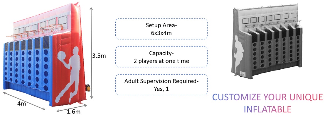 Inflatable Connect Four 4 Basketball Game