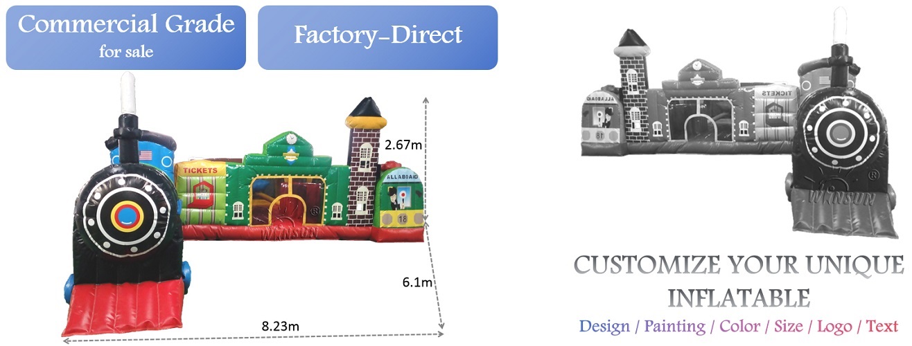 Inflatable Express Train Station kids playground