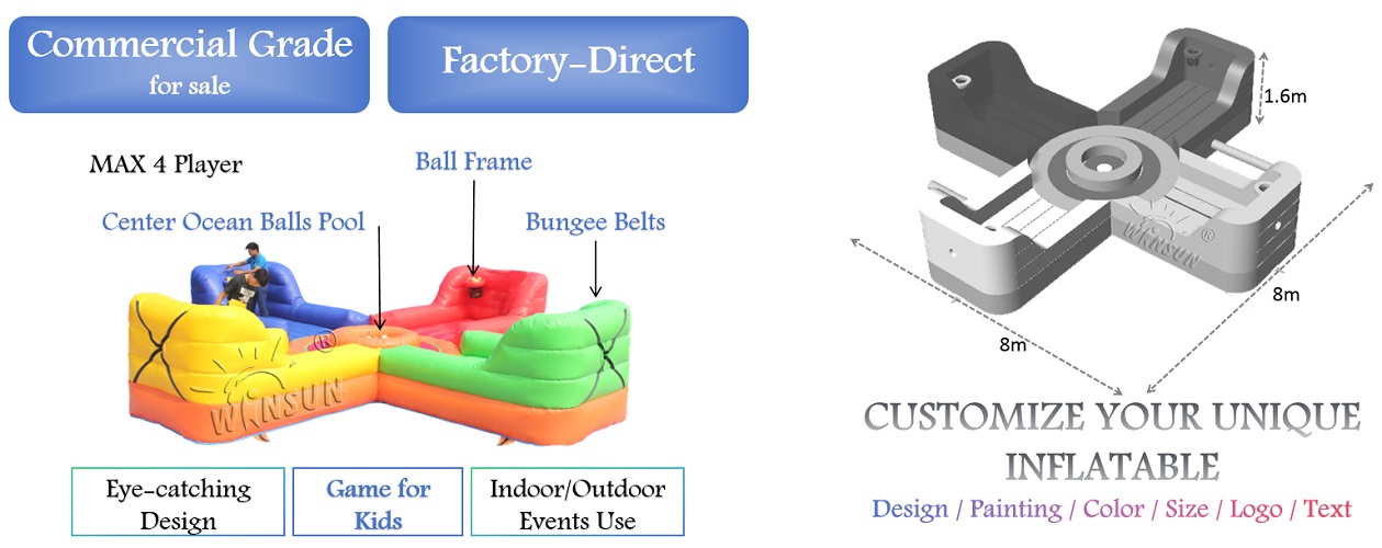 Inflatable Hippo Chow DownGrab The Ball Game