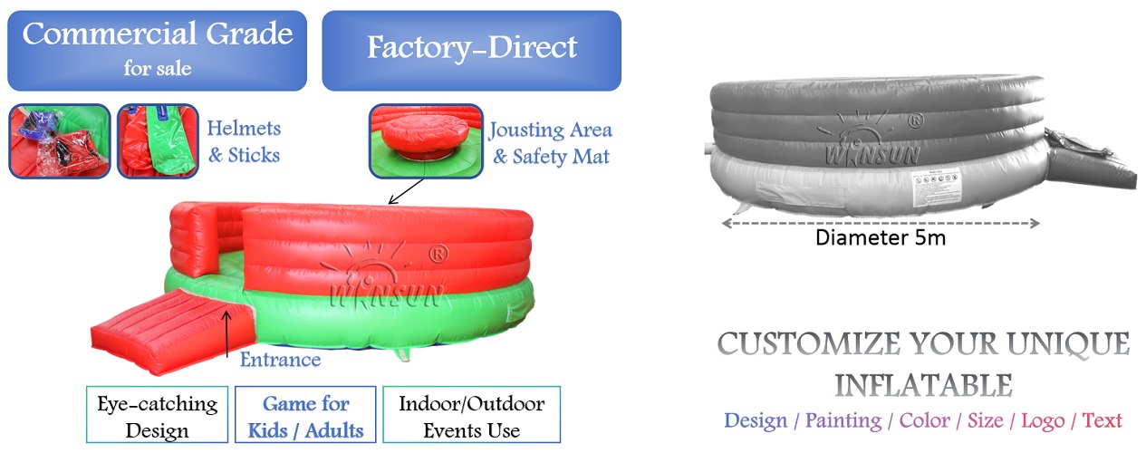 Inflatable Jousting Arena with Sticks Helmets outdoor