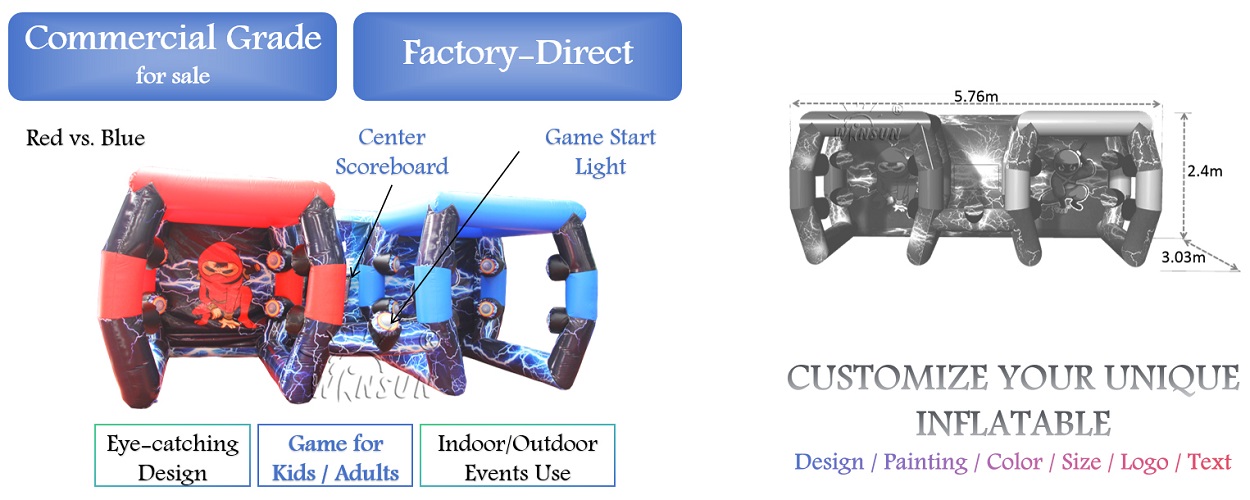 Inflatable Ninja Battle IPS Arena for sale