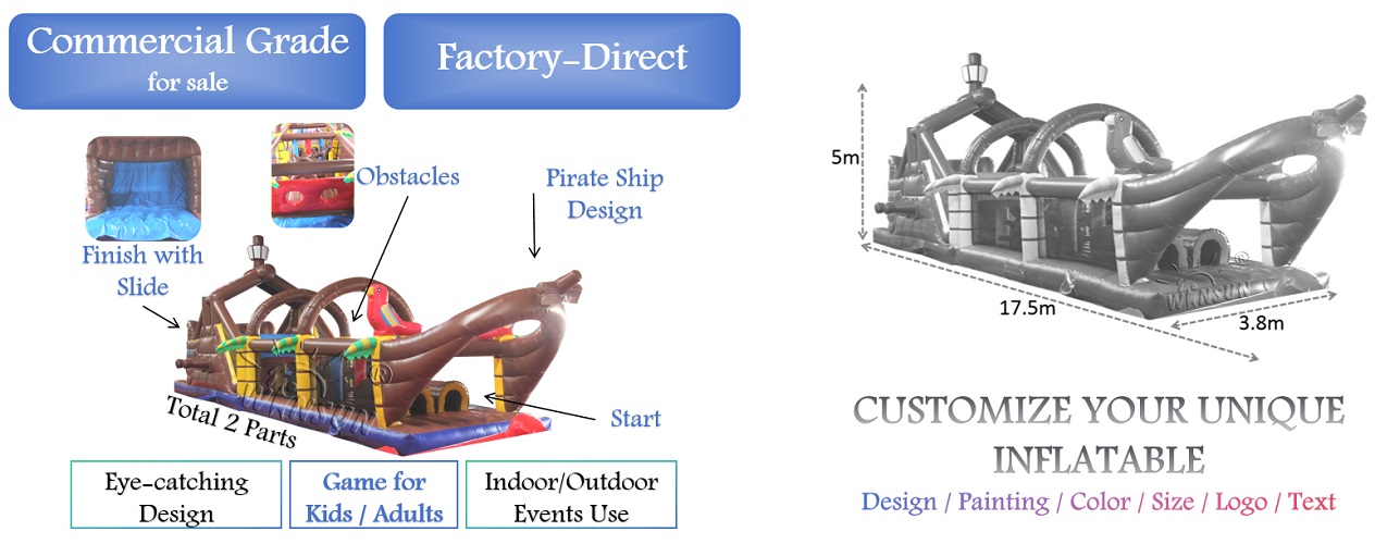 Inflatable Pirate Ship Obstacle Course for sale