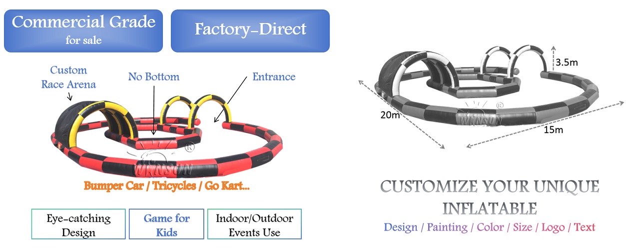 Inflatable Racing Arena With Tunnel