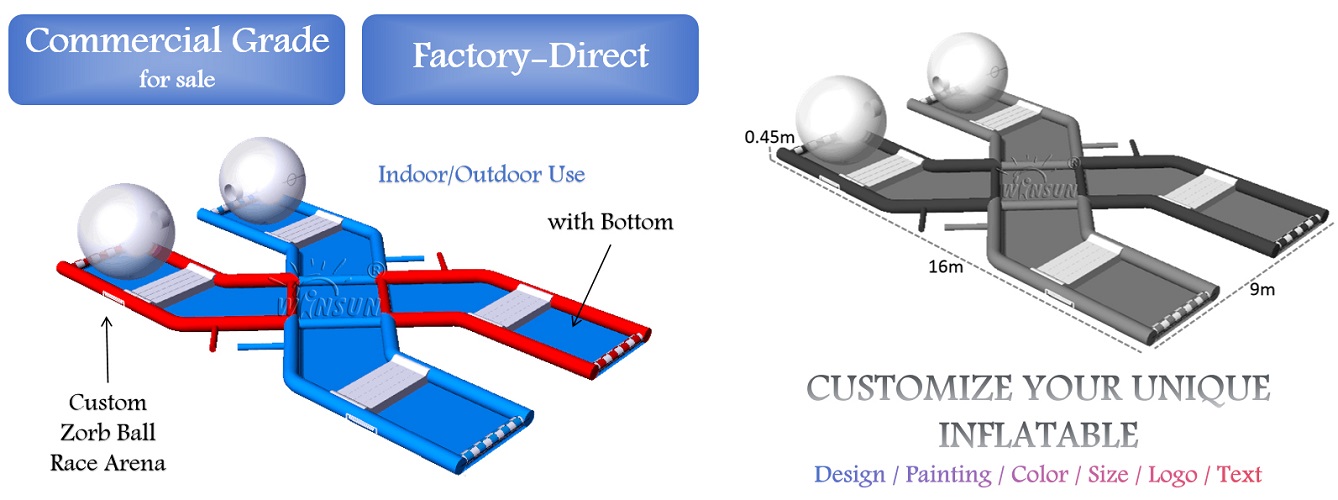 Inflatable Zorb Ball Race Track for sale