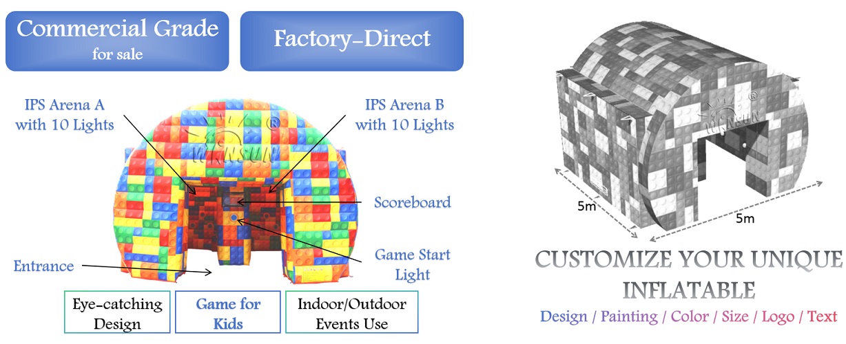 Lego-themed Inflatable IPS Arena for adults