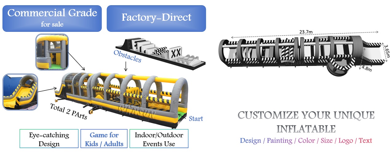 Toxic Drop Inflatable Obstacle Course for sale