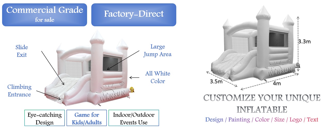 all white color Inflatable Combo for sale