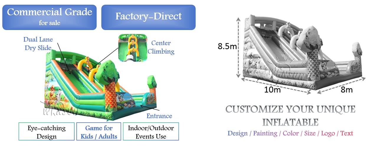 commercial Jungle Animals Inflatable Slide for sale