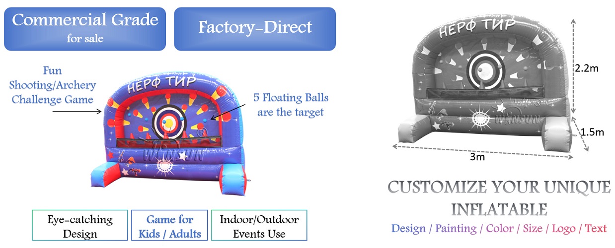 inflatable floating balls shooting game for adults for sale