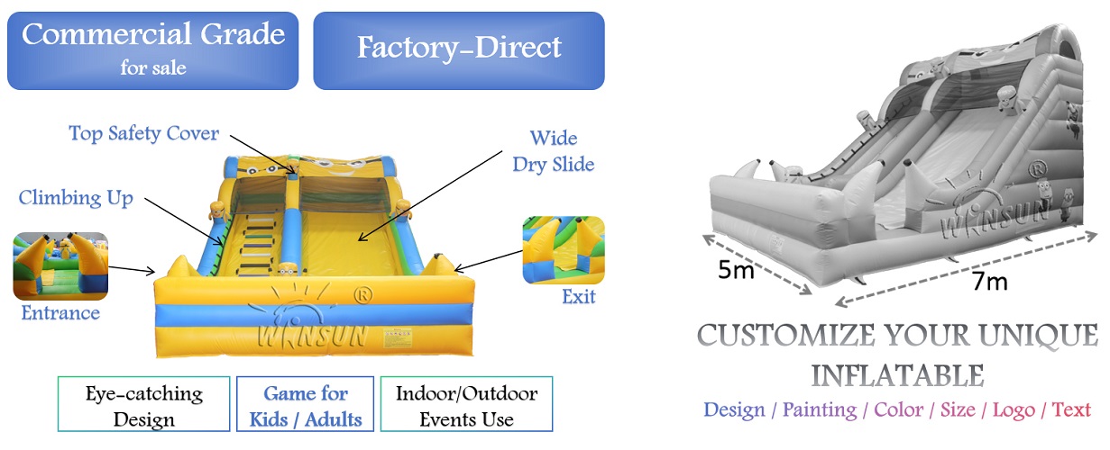 outdoor Minions Inflatable Slide for sale